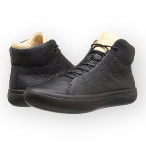 Ecco Kinhin High Top Black Leather Sneakers  38